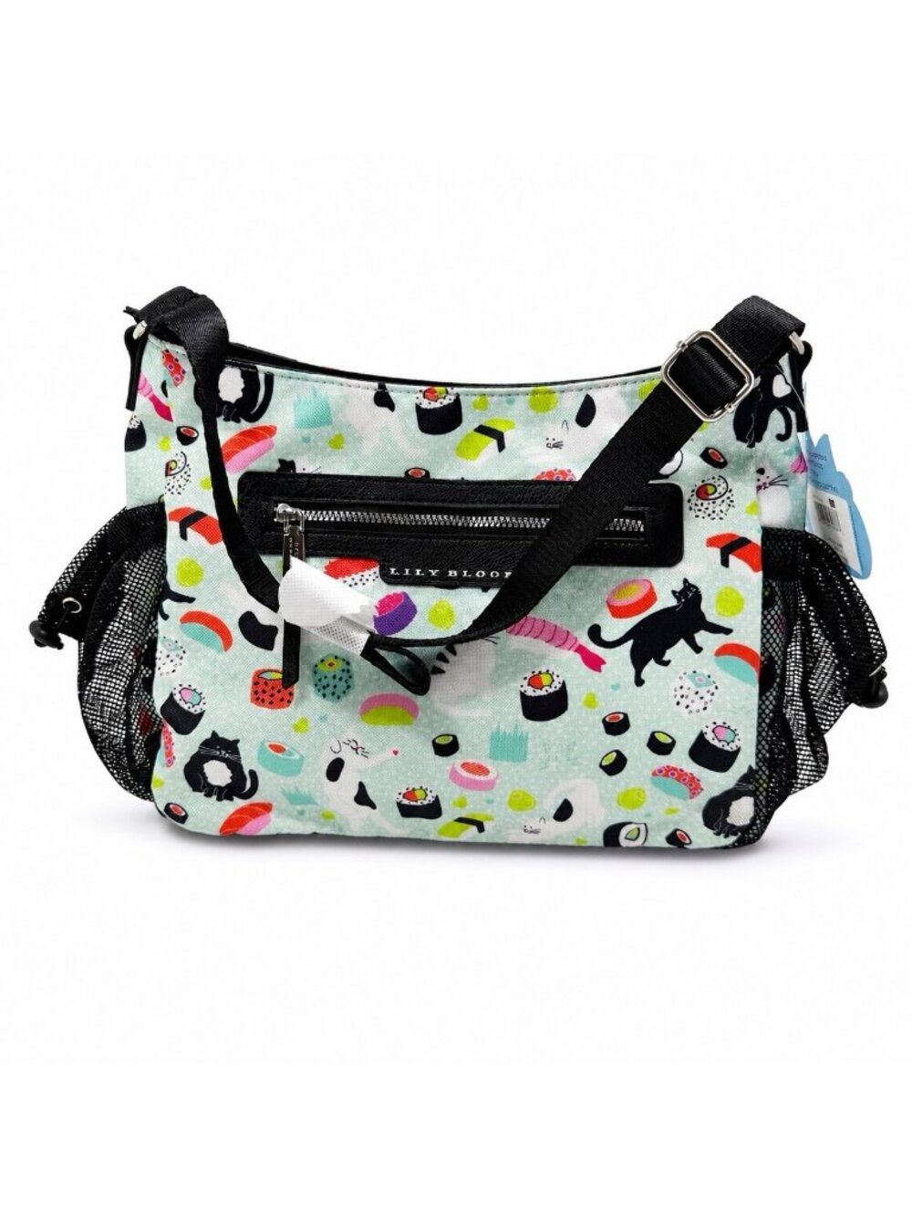 Lily Bloom Reese Coho Shoulder Bag Women OS Mint Cat Sushi Kawaii Eco Fun NWT